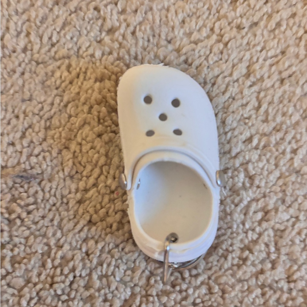 mini white clog keychain